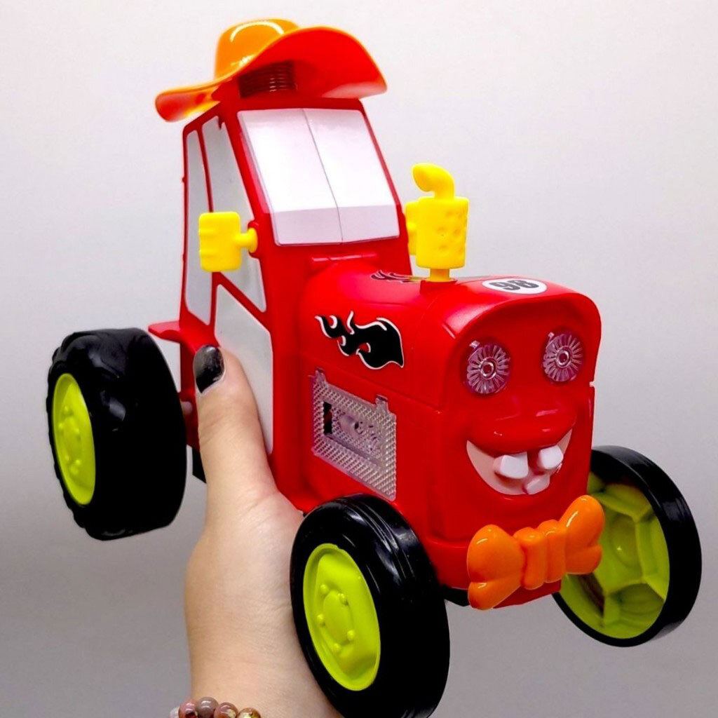 Трактор, танцующий "CrazyCar" на радиоуправлении, акум. USB, музыка, свет, танцует, кор.24x14x16см, Mic, Красный - № 3 Трактор, танцующий "CrazyCar" на радиоуправлении, акум. USB, музыка, свет, танцует, кор.24x14x16см, Mic, Красный - № 3