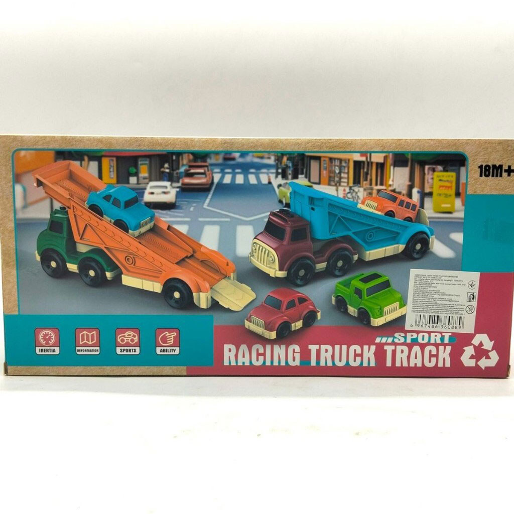 Транспортный набор: грузовик с транспортом, 2шт., ВИД 3, Mingge Toys, Разноцветный - № 3 Транспортный набор: грузовик с транспортом, 2шт., ВИД 3, Mingge Toys, Разноцветный - № 3