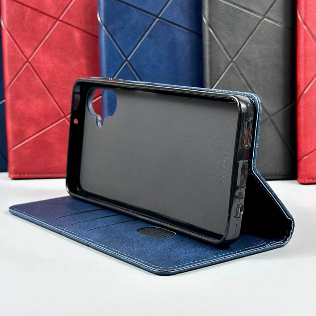 Чехол (книжка) Xiaomi Poco C81 / Redmi A7 Pro, Business Leather, Синий - № 2 Чехол (книжка) Xiaomi Poco C81 / Redmi A7 Pro, Business Leather, Синий - № 2