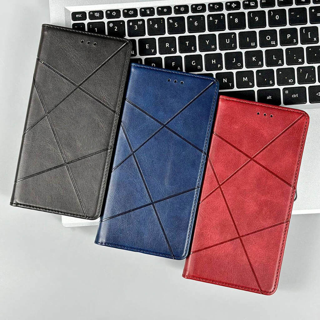 Чехол (книжка) Xiaomi Poco C81 / Redmi A7 Pro, Business Leather, Красный - № 6 Чехол (книжка) Xiaomi Poco C81 / Redmi A7 Pro, Business Leather, Красный - № 6
