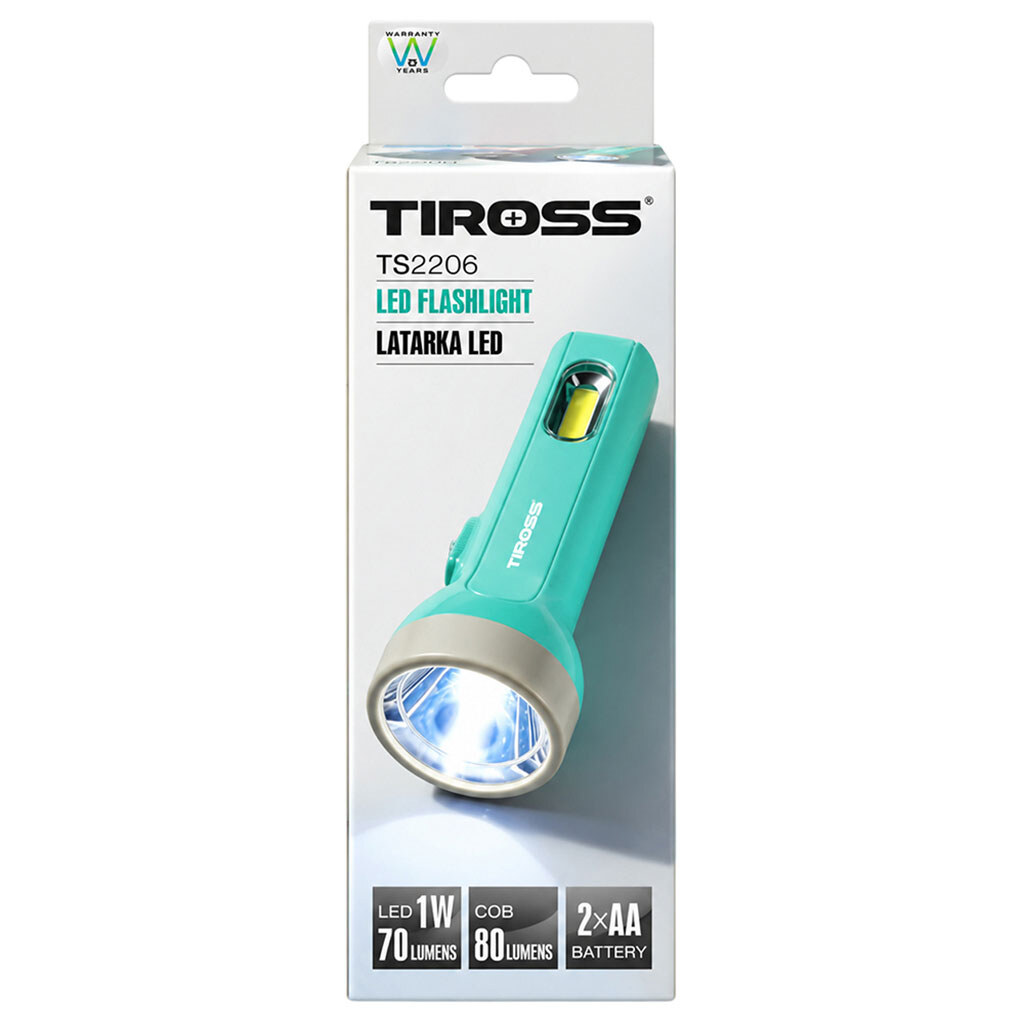 Фонарик ручной LED на батарейках Tiross TS2206, цвет микс - № 2 Фонарик ручной LED на батарейках Tiross TS2206, цвет микс - № 2