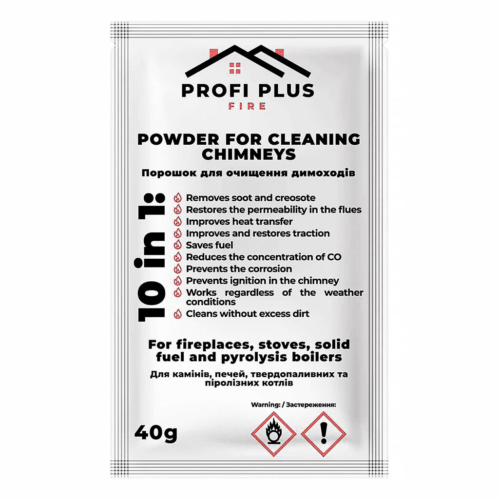 Порошок для очищення димоходів Profi Plus, 40 г - № 1 Порошок для очищення димоходів Profi Plus, 40 г - № 1