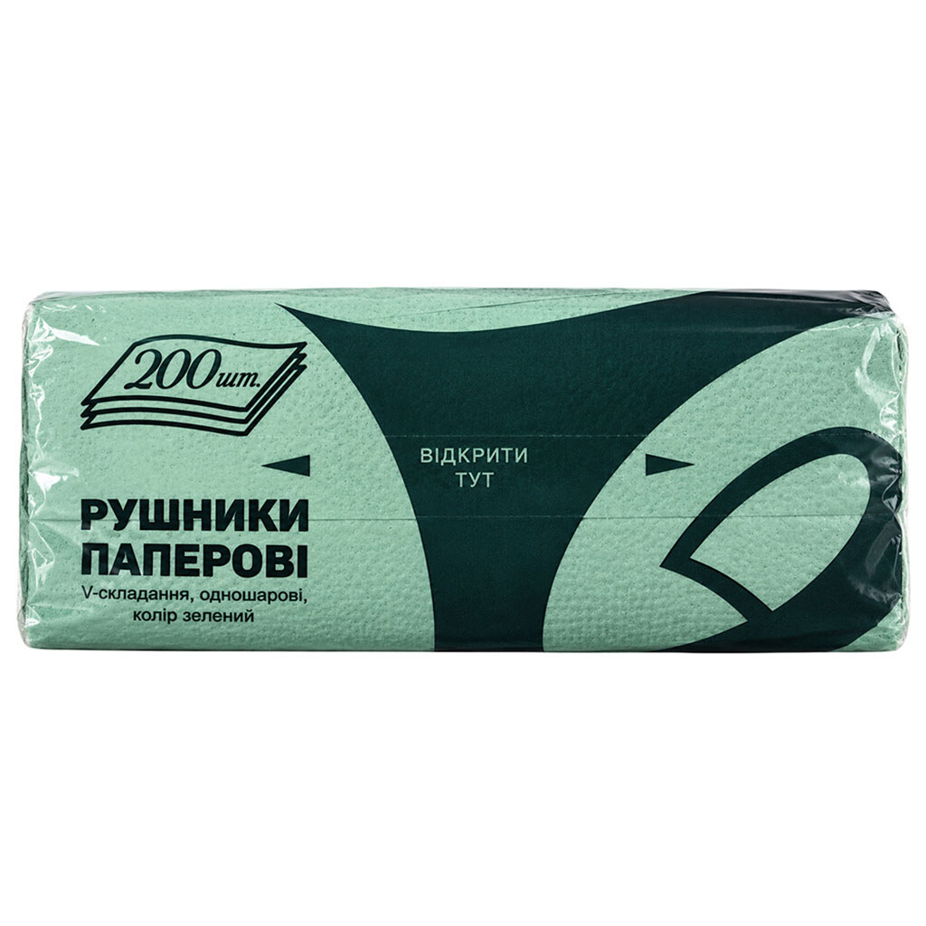 Полотенца бумажные V-сборка "Малин Папір", 1 слой, 200 л./пач. - № 1 Полотенца бумажные V-сборка "Малин Папір", 1 слой, 200 л./пач. - № 1
