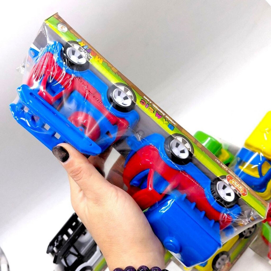 Набір пластикових машинок "Mini Matiki: пожежна, водовіз", Bamsic, Синій - № 3 Набір пластикових машинок "Mini Matiki: пожежна, водовіз", Bamsic, Синій - № 3