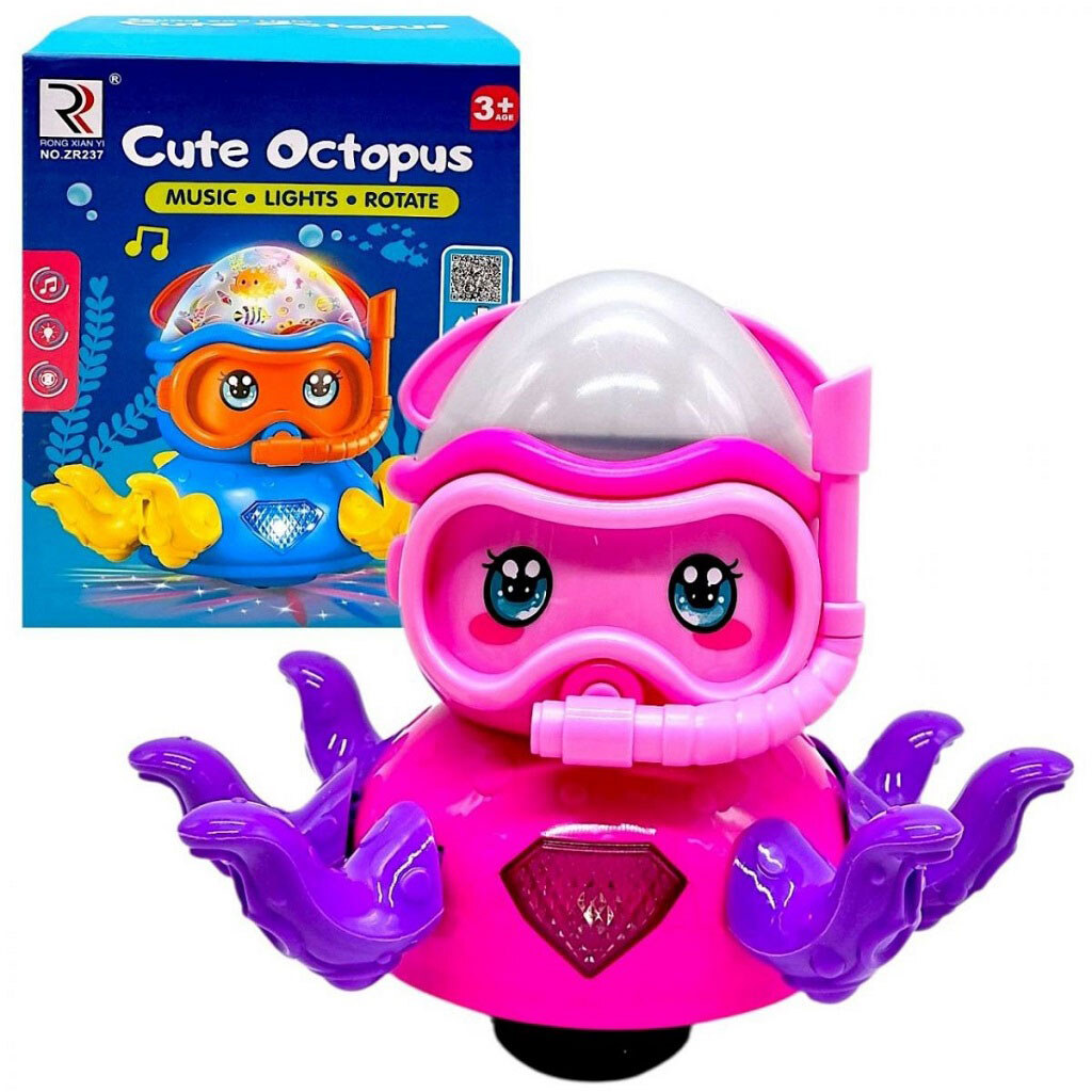 Восьминіг-дайвер на батарейках, у коробці, Yg Toys, Рожевий - № 1 Восьминіг-дайвер на батарейках, у коробці, Yg Toys, Рожевий - № 1