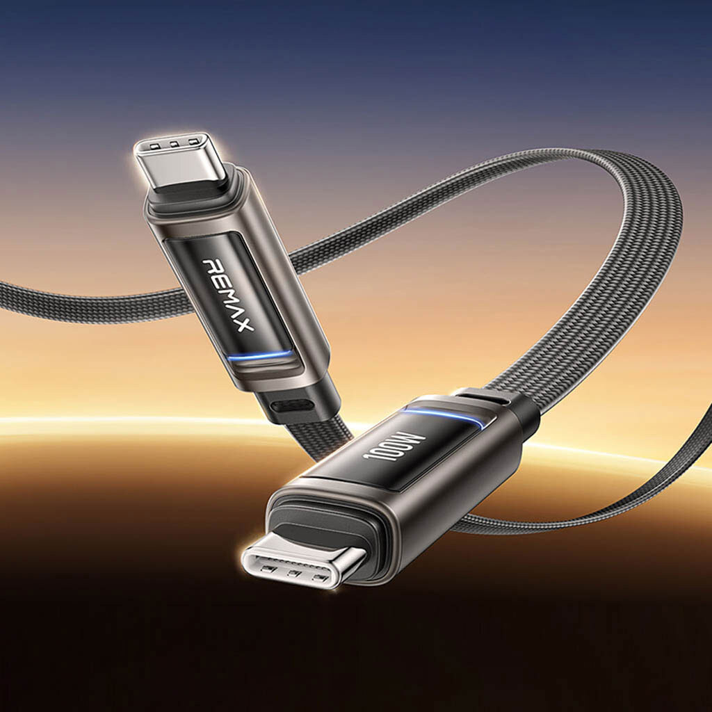 USB кабель Remax CB52 Luminous Link, Type-C, 1.2 м., Черный - № 2 USB кабель Remax CB52 Luminous Link, Type-C, 1.2 м., Черный - № 2