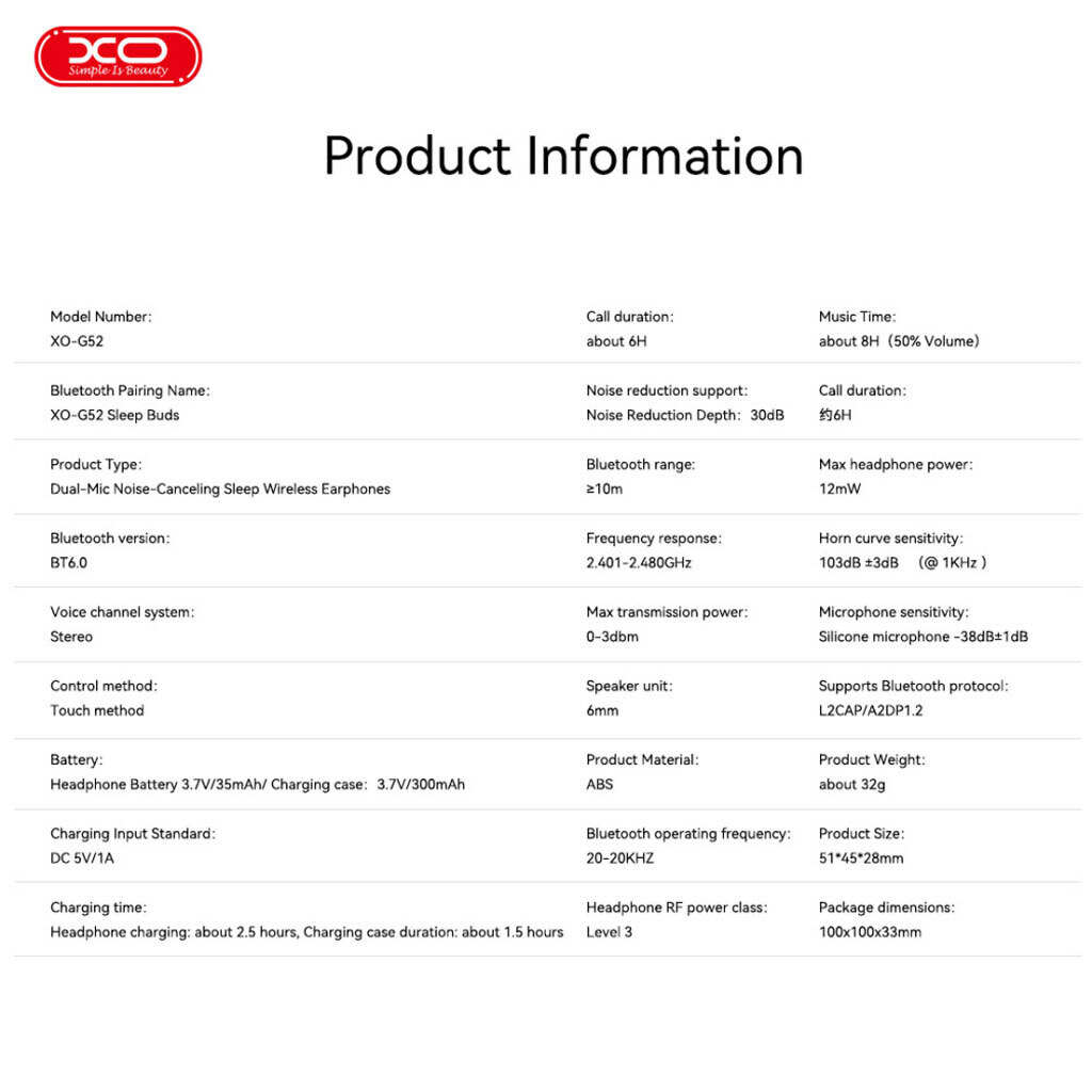 Bluetooth-гарнітура XO G52, Стерео, Чорний - № 6 Bluetooth-гарнітура XO G52, Стерео, Чорний - № 6