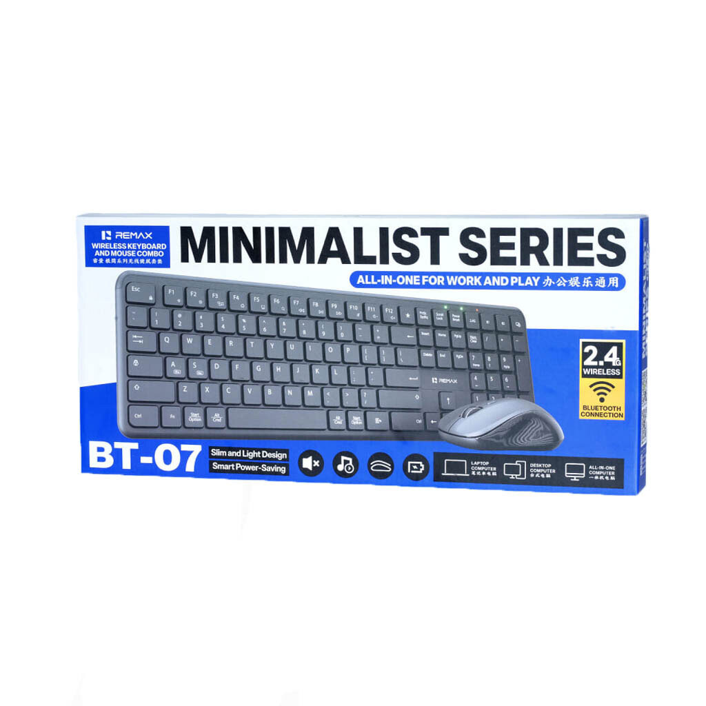 Клавіатура та миша Remax BT-07 Minimalist, Чорний - № 9 Клавіатура та миша Remax BT-07 Minimalist, Чорний - № 9