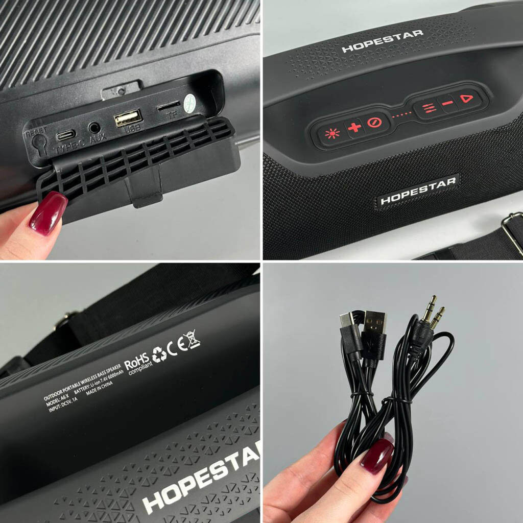 Портативна колонка Hopestar A6X, Чорний - № 7 Портативна колонка Hopestar A6X, Чорний - № 7