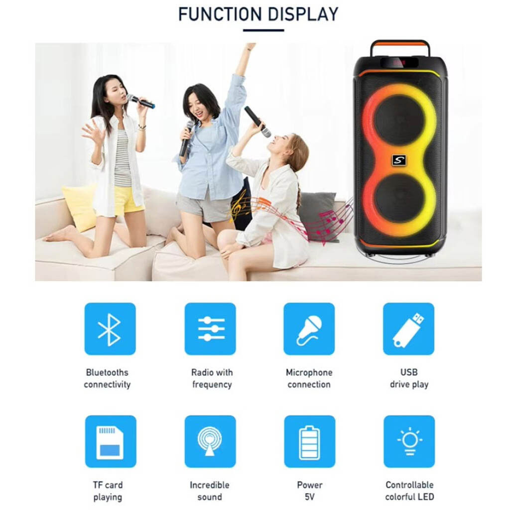 Портативна колонка Sing-e CQS-S5511, Чорний - № 6 Портативна колонка Sing-e CQS-S5511, Чорний - № 6