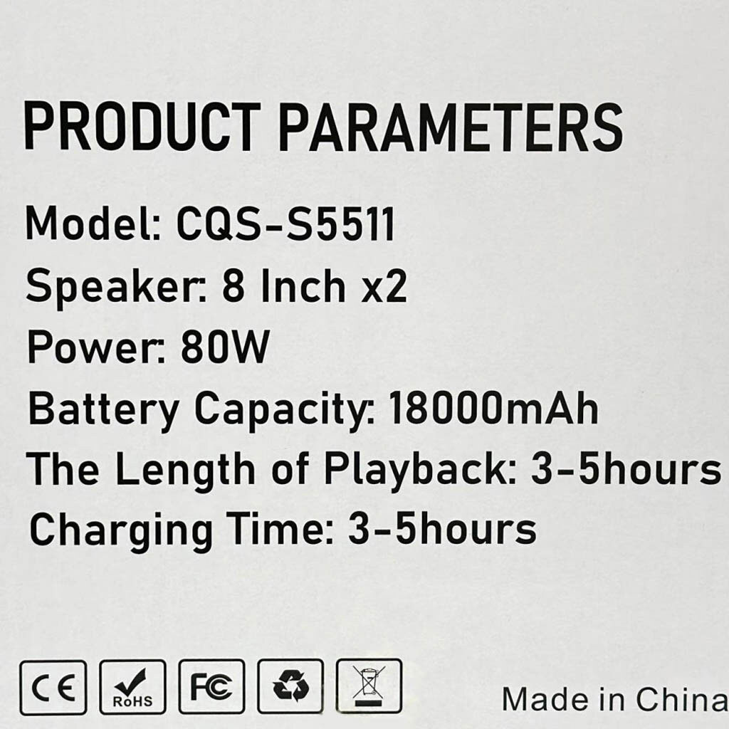 Портативна колонка Sing-e CQS-S5511, Чорний - № 8 Портативна колонка Sing-e CQS-S5511, Чорний - № 8