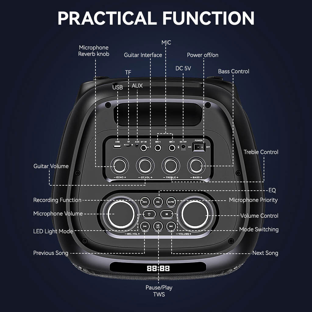 Портативная колонка Sing-e ZQS12212, Черный - № 4 Портативная колонка Sing-e ZQS12212, Черный - № 4