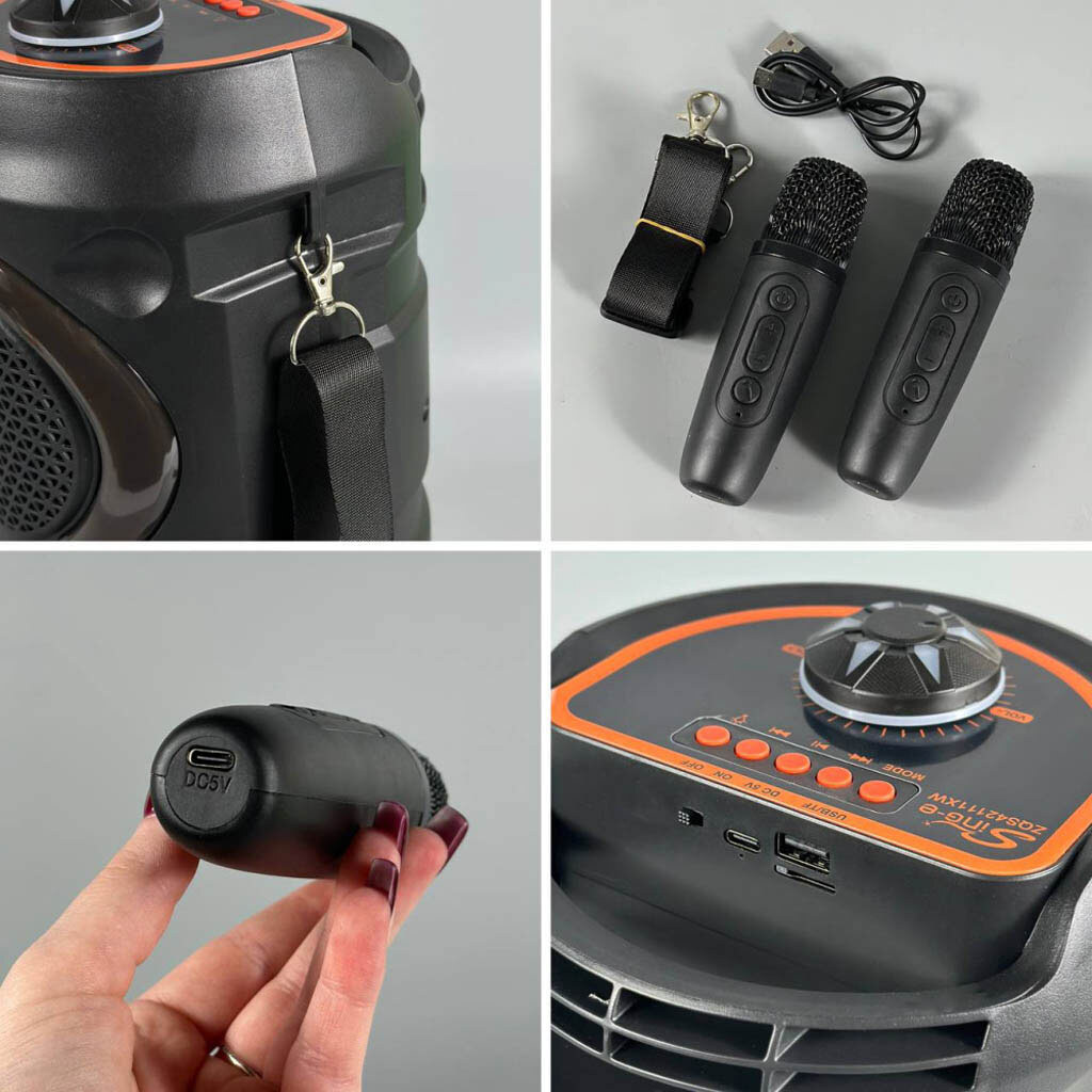 Портативна колонка Sing-e ZQS42111XW, Чорний - № 3 Портативна колонка Sing-e ZQS42111XW, Чорний - № 3