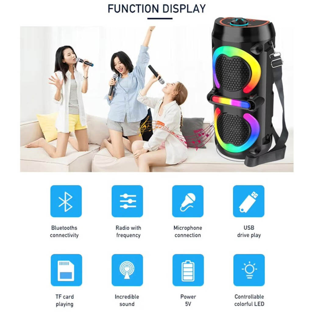Портативна колонка Sing-e ZQS42111XW, Чорний - № 7 Портативна колонка Sing-e ZQS42111XW, Чорний - № 7