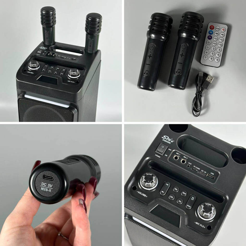 Портативна колонка Sing-e ZQS4290, Чорний - № 5 Портативна колонка Sing-e ZQS4290, Чорний - № 5