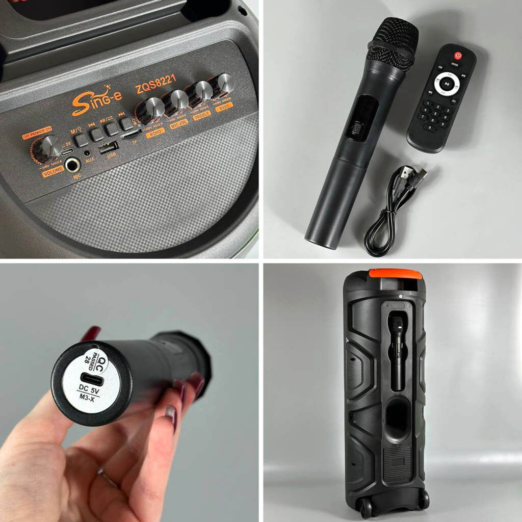 Портативная колонка Sing-e ZQS8221, Черный - № 7 Портативная колонка Sing-e ZQS8221, Черный - № 7