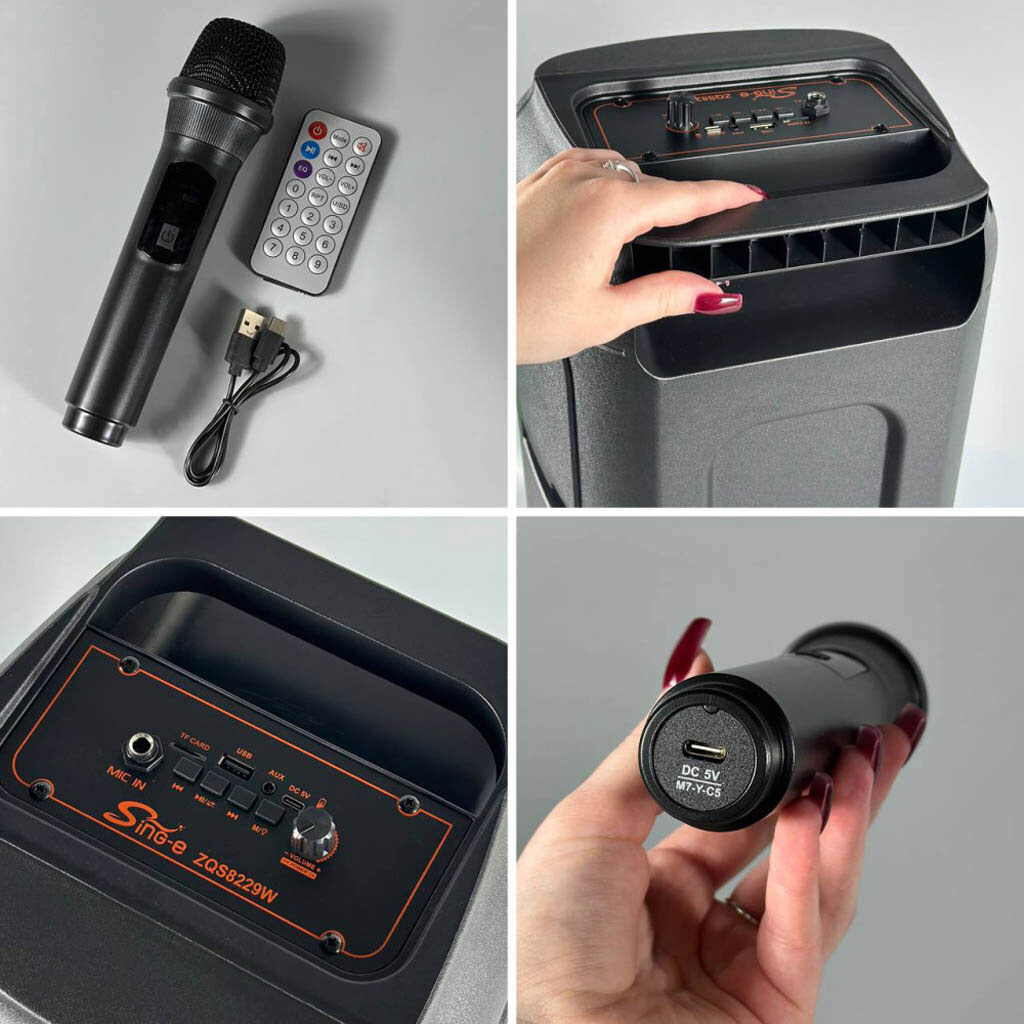 Портативна колонка Sing-e ZQS8229W, Чорний - № 3 Портативна колонка Sing-e ZQS8229W, Чорний - № 3
