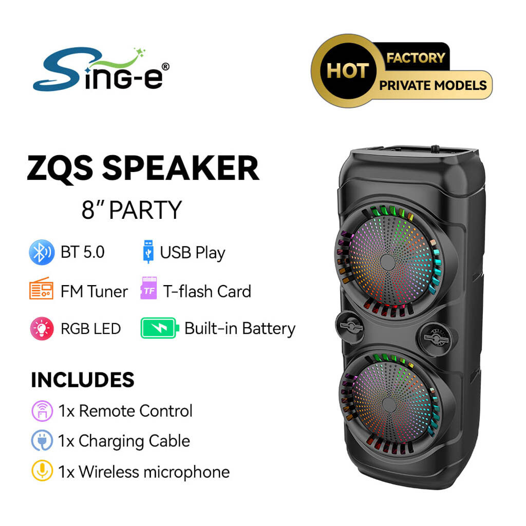 Портативна колонка Sing-e ZQS8229W, Чорний - № 7 Портативна колонка Sing-e ZQS8229W, Чорний - № 7
