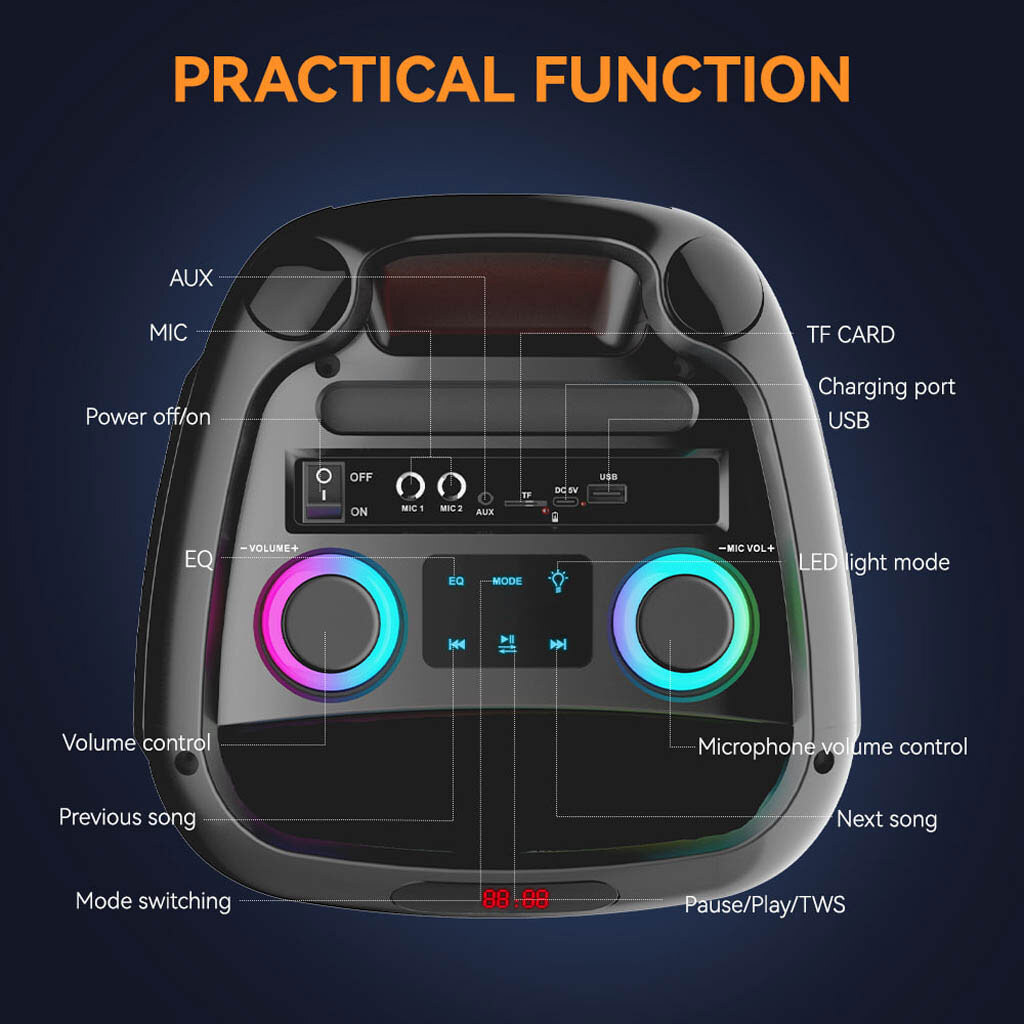Портативная колонка Sing-e ZQS8281, Черный - № 5 Портативная колонка Sing-e ZQS8281, Черный - № 5