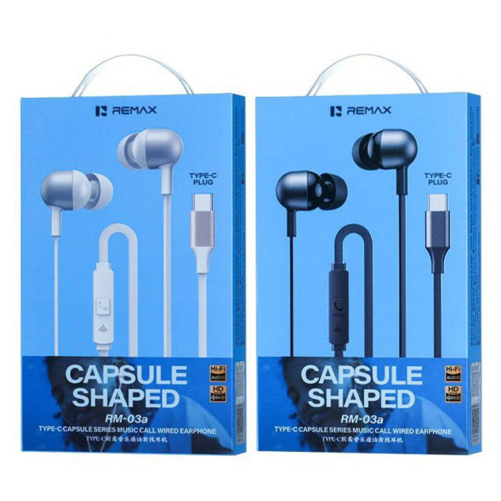 Наушники Remax RM-03a Capsule, С микрофоном, Черный - № 3 Наушники Remax RM-03a Capsule, С микрофоном, Черный - № 3