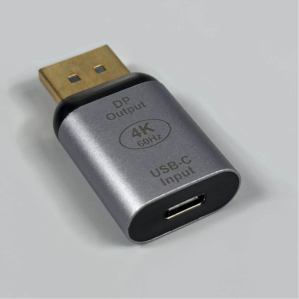 Адаптер, DisplayPort, Type-C, 0.15 м., Сірий - № 4 Адаптер, DisplayPort, Type-C, 0.15 м., Сірий - № 4