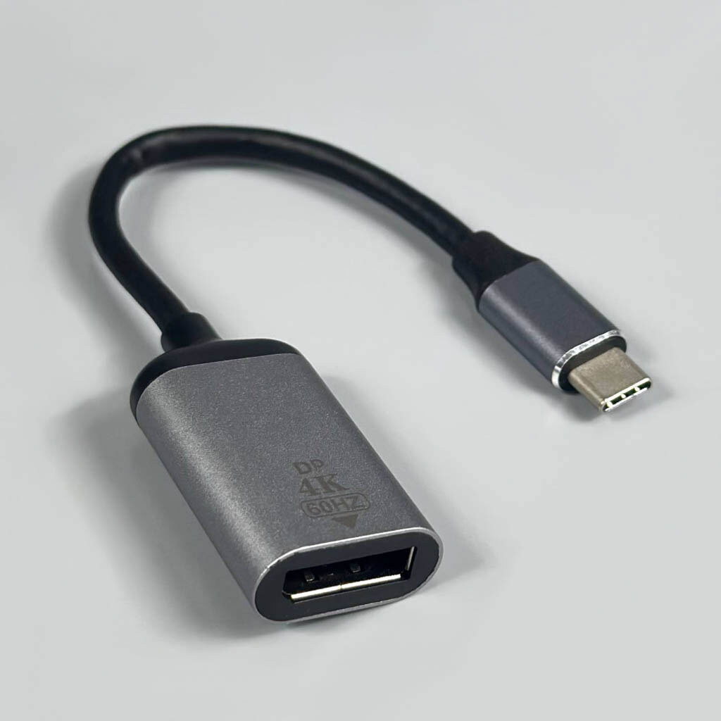 Адаптер, DisplayPort, Type-C, 0.15 м., Сірий - № 2 Адаптер, DisplayPort, Type-C, 0.15 м., Сірий - № 2