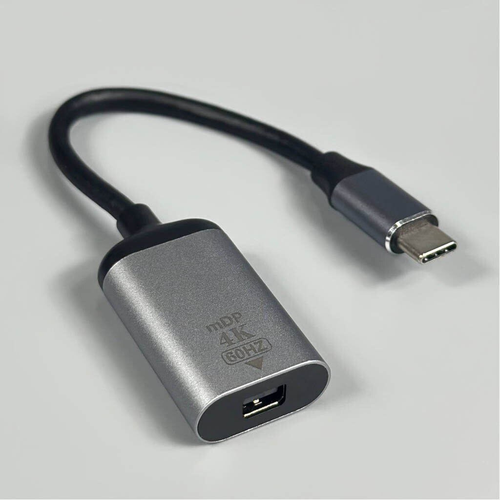 Адаптер, Mini DisplayPort, Type-C, 0.15 м., Сірий - № 2 Адаптер, Mini DisplayPort, Type-C, 0.15 м., Сірий - № 2