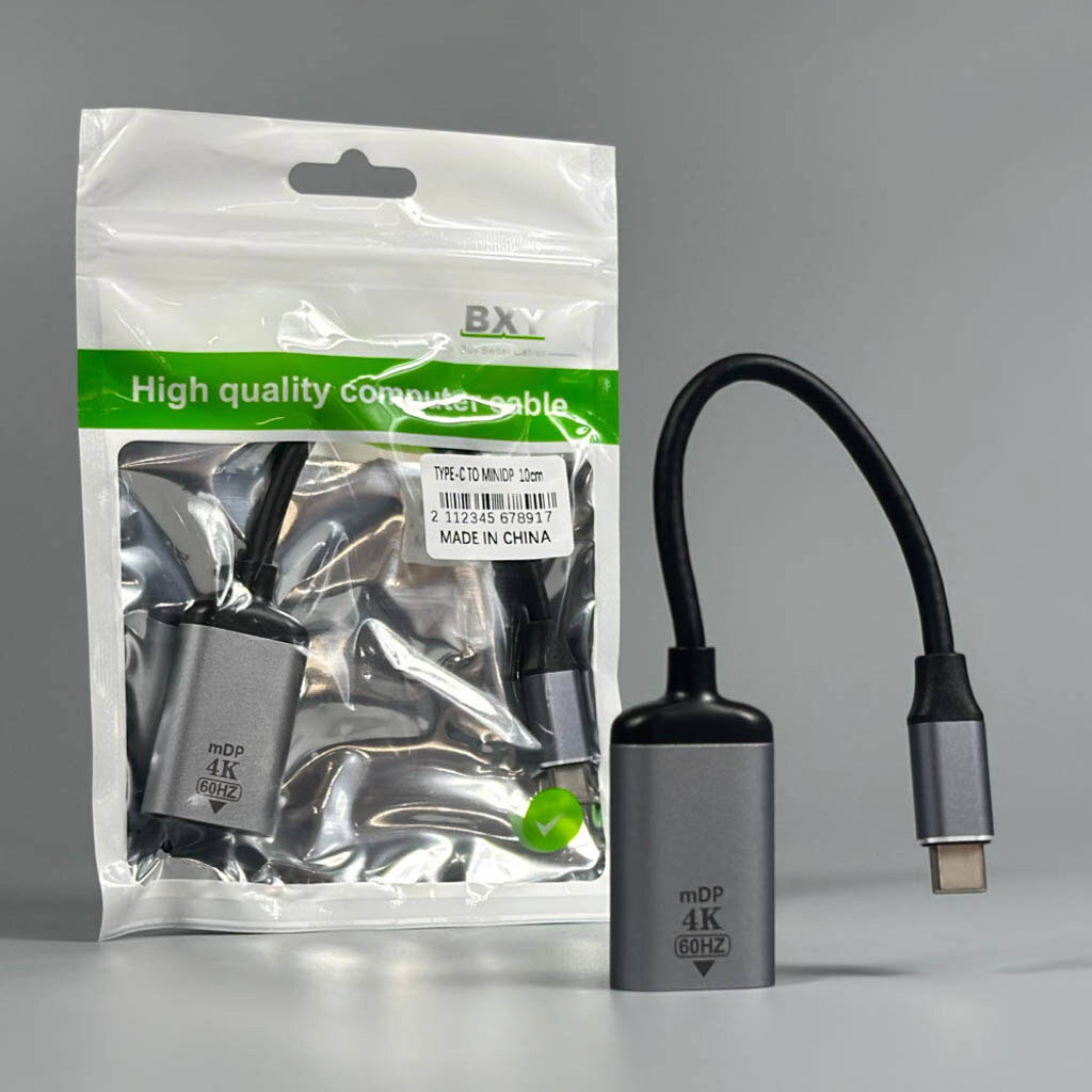 Адаптер, Mini DisplayPort, Type-C, 0.15 м., Сірий - № 4 Адаптер, Mini DisplayPort, Type-C, 0.15 м., Сірий - № 4