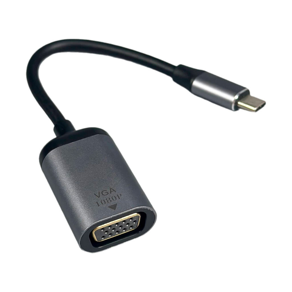 Адаптер, VGA, Type-C, 0.15 м., Сірий - № 1 Адаптер, VGA, Type-C, 0.15 м., Сірий - № 1