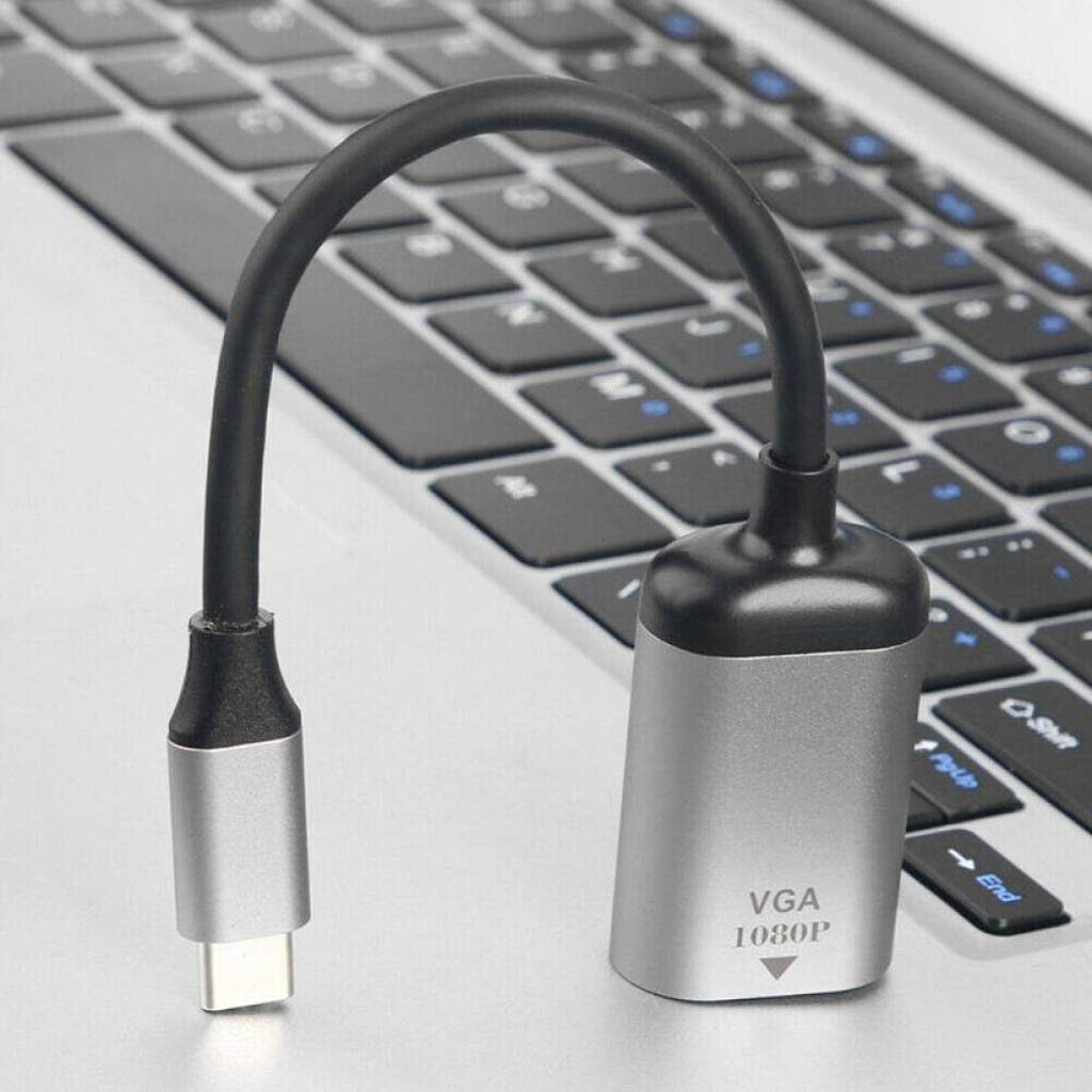 Адаптер, VGA, Type-C, 0.15 м., Сірий - № 2 Адаптер, VGA, Type-C, 0.15 м., Сірий - № 2