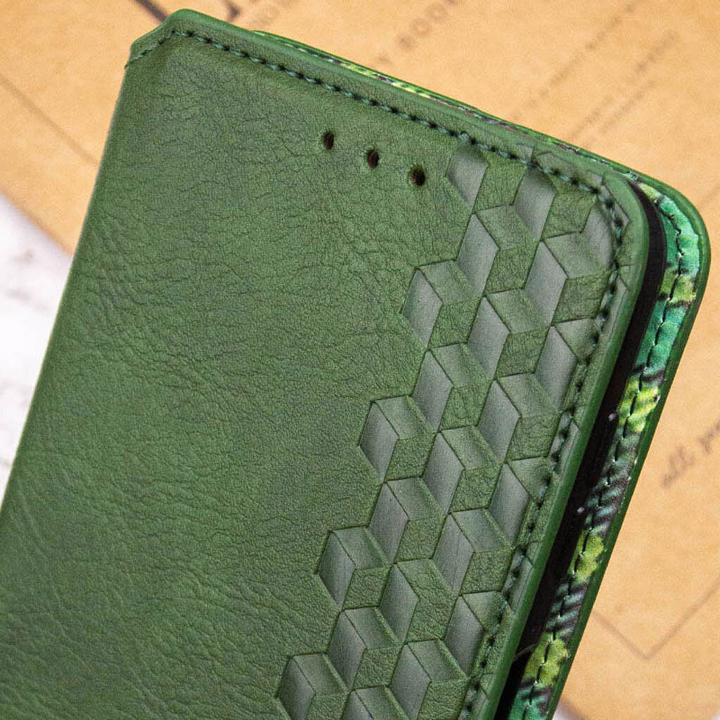 Чохол (книжка) Samsung A165 Galaxy A16 / A166 Galaxy A16 5G, GETMAN Cubic, Зелений - № 6 Чохол (книжка) Samsung A165 Galaxy A16 / A166 Galaxy A16 5G, GETMAN Cubic, Зелений - № 6