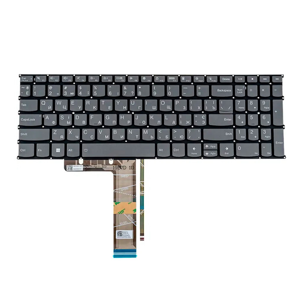 Клавіатура для ноутбука Lenovo IdeaPad 3-15, Сірий - № 1 Клавіатура для ноутбука Lenovo IdeaPad 3-15, Сірий - № 1