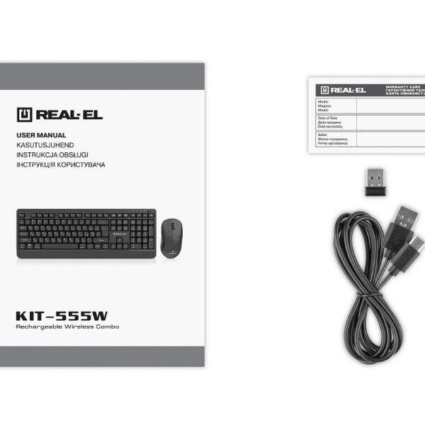 Клавіатура та миша REAL-EL Kit-555W, Чорний - № 8 Клавіатура та миша REAL-EL Kit-555W, Чорний - № 8