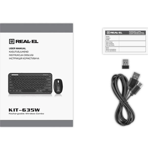 Клавиатура и мышь REAL-EL Kit-635W, Черный - № 8 Клавиатура и мышь REAL-EL Kit-635W, Черный - № 8