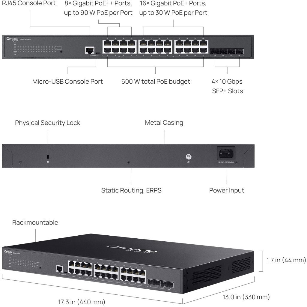 Коммутатор TP-Link Omada SG3428XMPP, Черный - № 6 Коммутатор TP-Link Omada SG3428XMPP, Черный - № 6