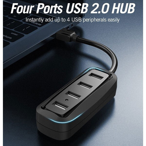Концентратор Vention USB Hub VAS-J43, 0.15 м., Чорний - № 5 Концентратор Vention USB Hub VAS-J43, 0.15 м., Чорний - № 5
