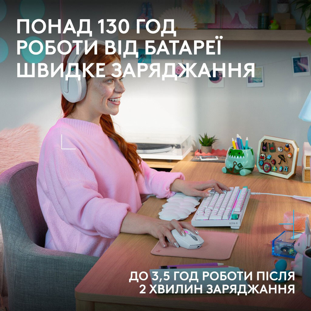 Мышь беспроводная Logitech G305 X, Белый - № 6 Мышь беспроводная Logitech G305 X, Белый - № 6