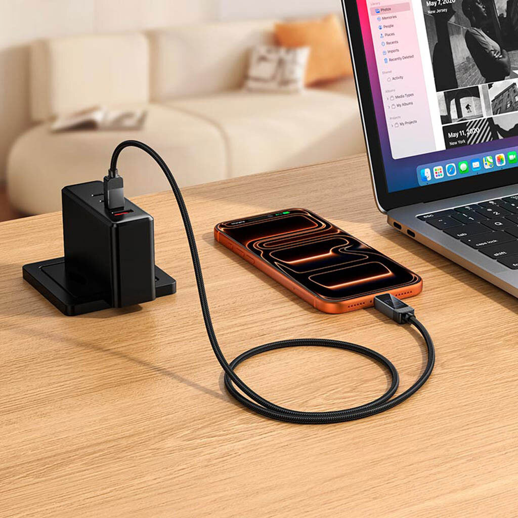 USB кабель Hoco U154, Type-C, 1.2 м., Черный - № 6 USB кабель Hoco U154, Type-C, 1.2 м., Черный - № 6