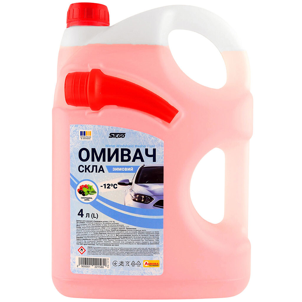 Омивач скла зимовий Sit&Go Смородина, м'ята (−12 °C), 4 л - № 1 Омивач скла зимовий Sit&Go Смородина, м'ята (−12 °C), 4 л - № 1