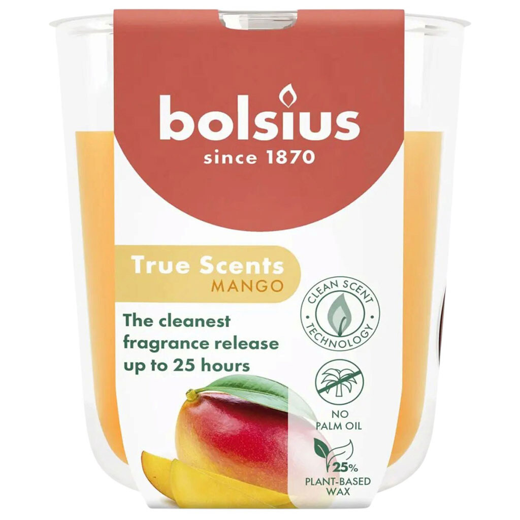 Свічка парафінова в скляній ємності Bolsius TRUE SCENTS, 80х73 мм - № 2 Свічка парафінова в скляній ємності Bolsius TRUE SCENTS, 80х73 мм - № 2
