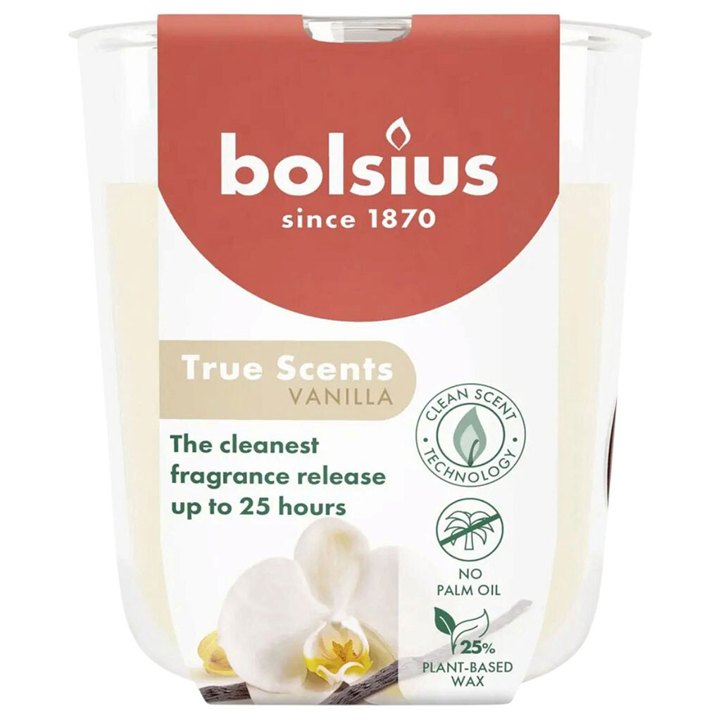 Свічка парафінова в скляній ємності Bolsius TRUE SCENTS, 80х73 мм - № 5 Свічка парафінова в скляній ємності Bolsius TRUE SCENTS, 80х73 мм - № 5