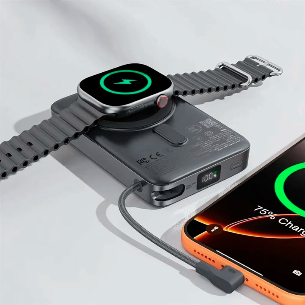 Портативна батарея (Power Bank) AceFast M40, 10000 mAh, Сірий - № 4 Портативна батарея (Power Bank) AceFast M40, 10000 mAh, Сірий - № 4