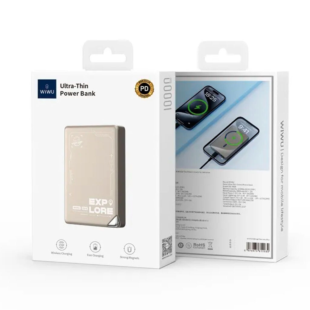 Портативна батарея (Power Bank) WiWU Wi-P020, 10000 mAh, Золотий - № 2 Портативна батарея (Power Bank) WiWU Wi-P020, 10000 mAh, Золотий - № 2