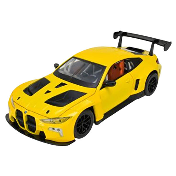 Машина металлическая на батарейках "BMW M4 GT3", 1:24, свет, звук, Автопром, Желтый - № 1 Машина металлическая на батарейках "BMW M4 GT3", 1:24, свет, звук, Автопром, Желтый - № 1