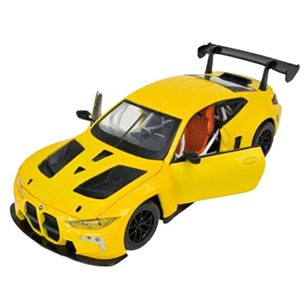 Машина металлическая на батарейках "BMW M4 GT3", 1:24, свет, звук, Автопром, Желтый - № 3 Машина металлическая на батарейках "BMW M4 GT3", 1:24, свет, звук, Автопром, Желтый - № 3