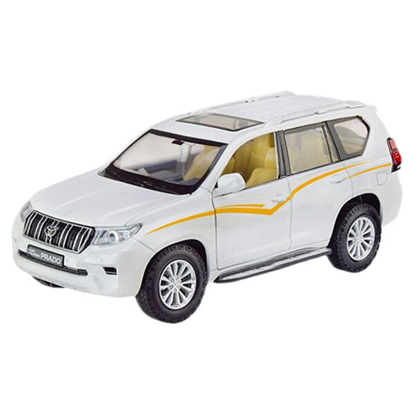 Машина металлическая на батарейках "Land Cruiser Prado", 1:24, свет, звук, Автопром, Белый - № 1 Машина металлическая на батарейках "Land Cruiser Prado", 1:24, свет, звук, Автопром, Белый - № 1