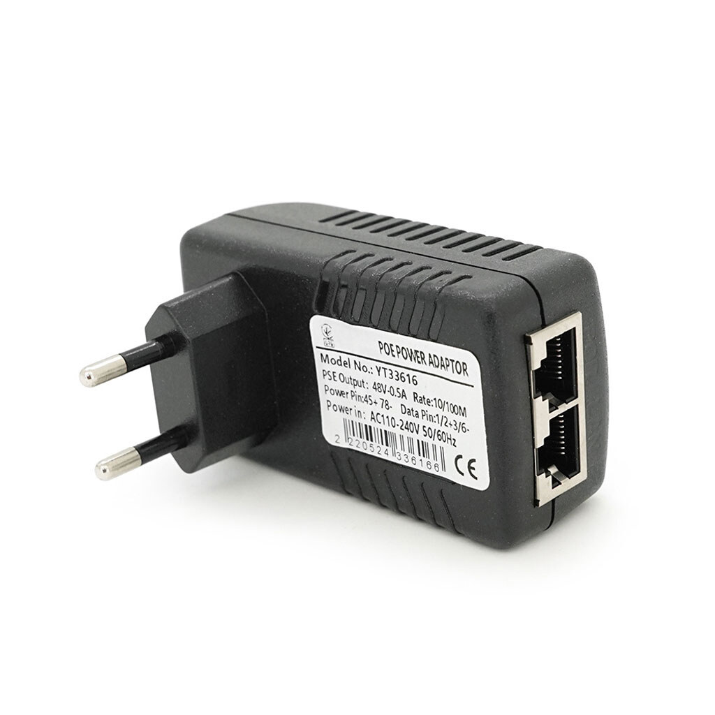 POE инжектор RITAR 48V 0,5A (24Вт) 2 порта (RG-45 10/100Мбит/с + RG-45 POE) Евро вилка - № 1 POE инжектор RITAR 48V 0,5A (24Вт) 2 порта (RG-45 10/100Мбит/с + RG-45 POE) Евро вилка - № 1