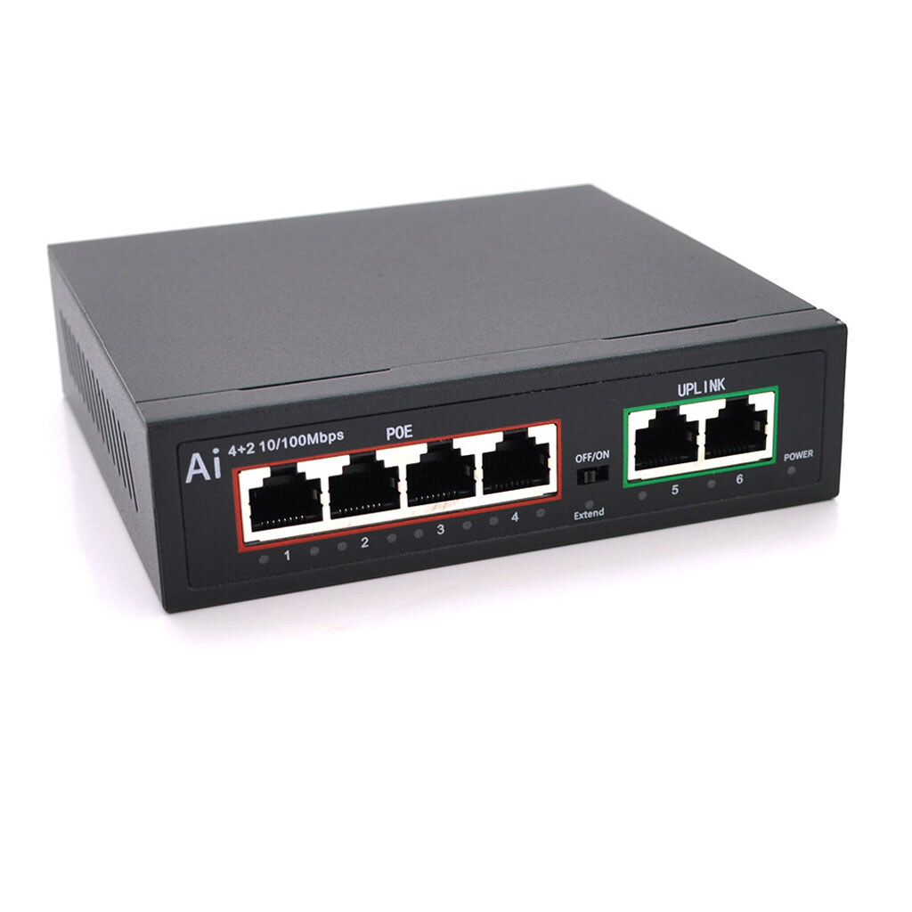 POE коммутатор Merlion 4 POE 10/100 + 2 RJ45 10/100 встроенный блок питания 52V 1.05A - № 1 POE коммутатор Merlion 4 POE 10/100 + 2 RJ45 10/100 встроенный блок питания 52V 1.05A - № 1