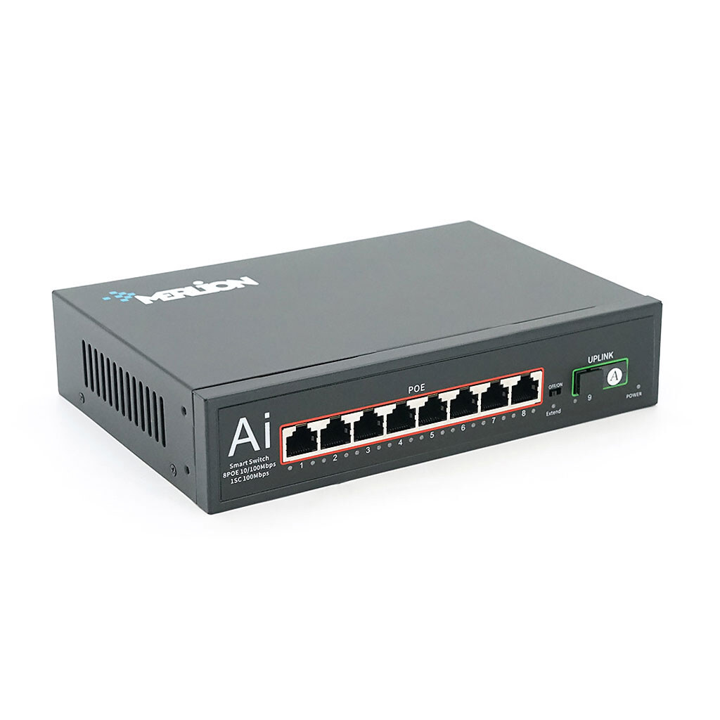 POE коммутатор Merlion 8 POE 10/100 + 1Single Fiber Tx1310nm 20km + встроенный блок питания 52V 2.3A - № 1 POE коммутатор Merlion 8 POE 10/100 + 1Single Fiber Tx1310nm 20km + встроенный блок питания 52V 2.3A - № 1