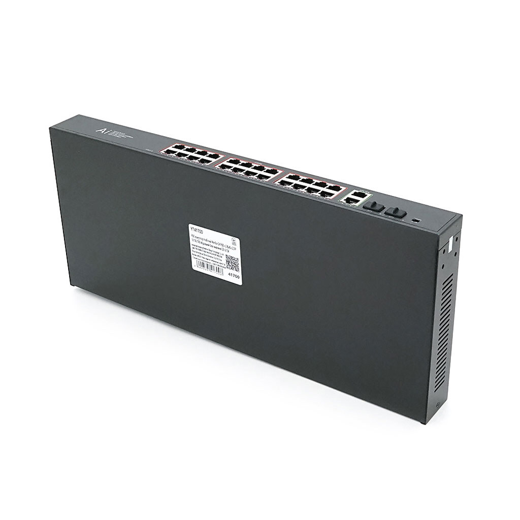 POE комутатор гігабітний Merlion 24 POE + 2 RJ45 + 2 SFP 10/100/1000 вбудований блок живлення 52V 6.15A - № 3 POE комутатор гігабітний Merlion 24 POE + 2 RJ45 + 2 SFP 10/100/1000 вбудований блок живлення 52V 6.15A - № 3